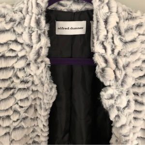 Alfred Dunner Furry Jacket (White and Grey) Size 10